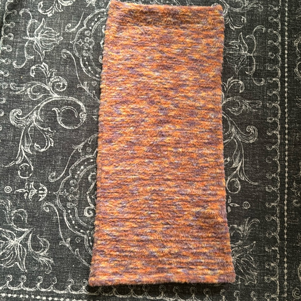 ZARA Women's Fuzzy Knit Midi Skirt Size Medium NWOT Orange Multicolor Soft Cozy